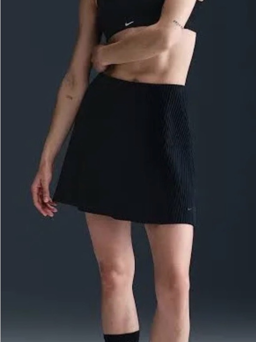 NWT Nike Sportswear Chill Knit Black Ribbed Mini Skirt HJ1840-010 Women’s Large